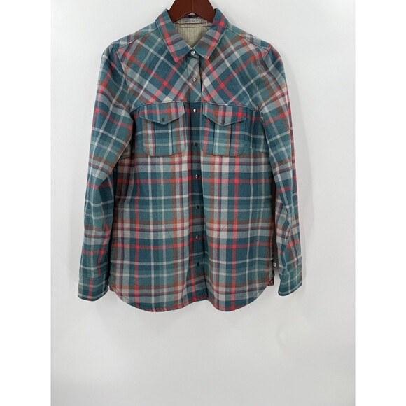 Toad & Co Plaid Flannel Shirt Women's SMALL Jacquette Overshirt Shacket EUC - Picture 1 of 13